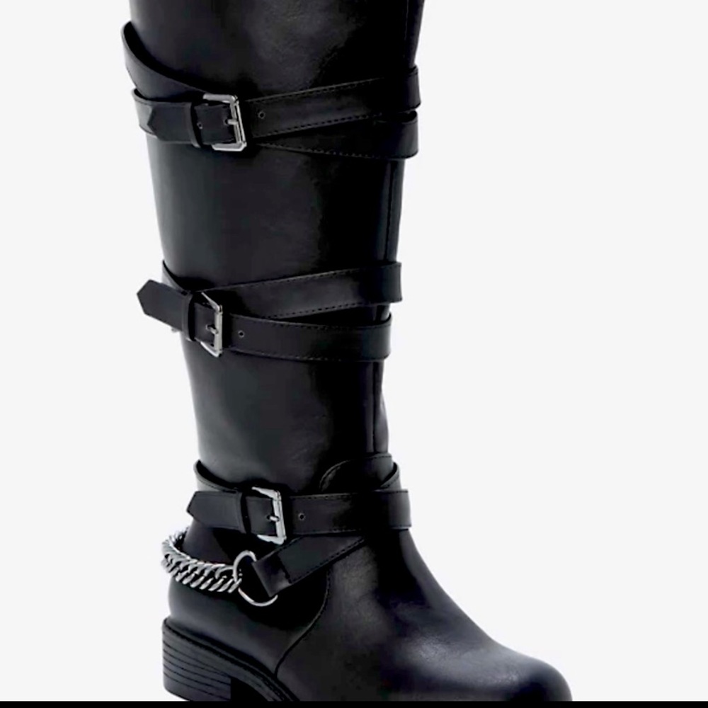 Torrid Black Leather Combat boot